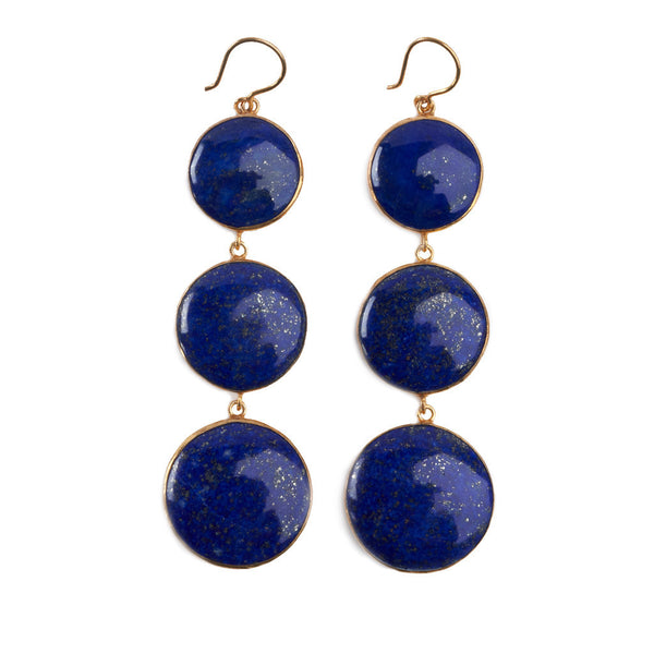 Gold Lapis Lazuli Earrings - Afghanistan